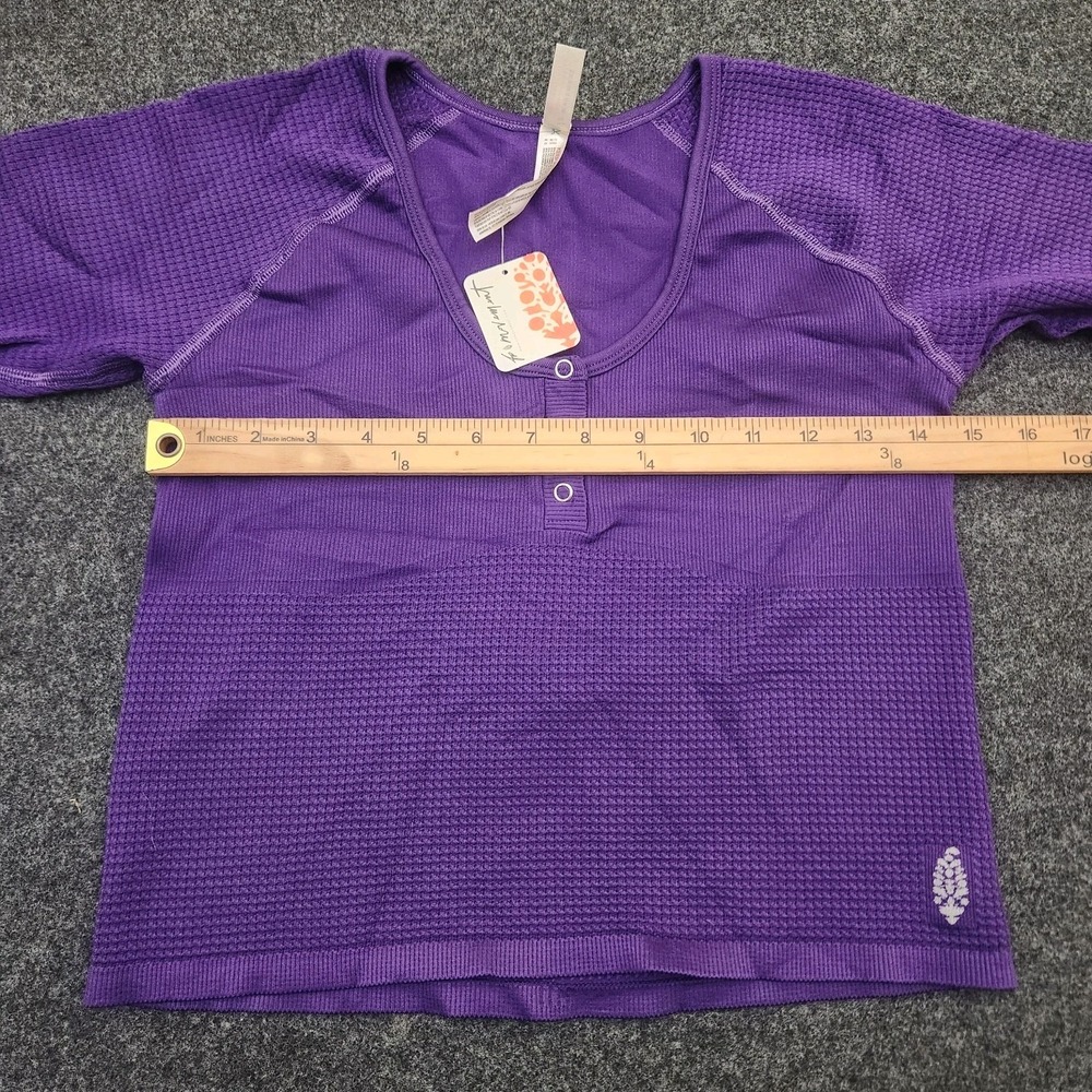 Free People FP Movement Womens XL Purple Dark Amethyst Bail Out Long Sleeve Top - Picture 4 of 8